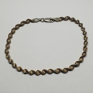 Milor Two Tone Sterling Silver Twist Chain Bracelet
